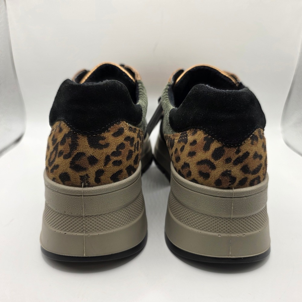 Igi&Co Womens Corduroy Suede Leopard Platform Sneakers Made in Italy Size 40 - Picture 4 of 12